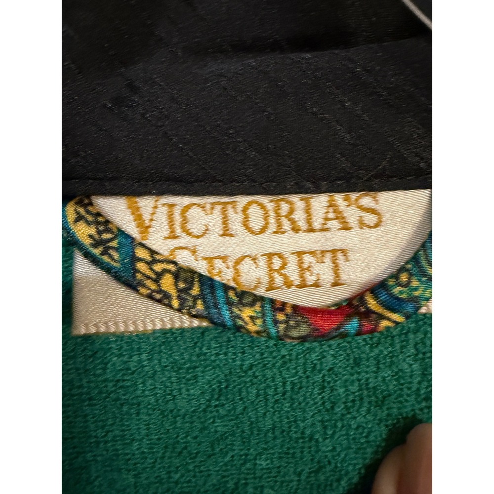 Vintage Victorias Secret Gold Label Paisley Satin Terry Cloth Robe One Size - Picture 3 of 6